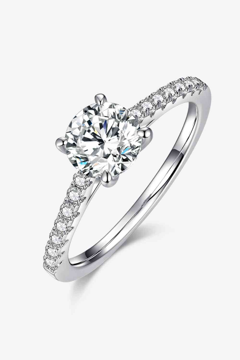 1 Carat Moissanite 925 Sterling Silver Side Stone Ring Silver for a perfect OOTD – dress to impress outfits from Amexza