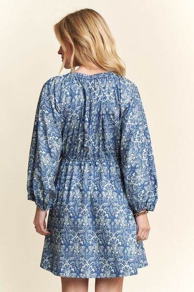 ADORA Printed V-Neck Batwing Sleeve Mini Dress for a perfect OOTD – dress to impress outfits from Amexza