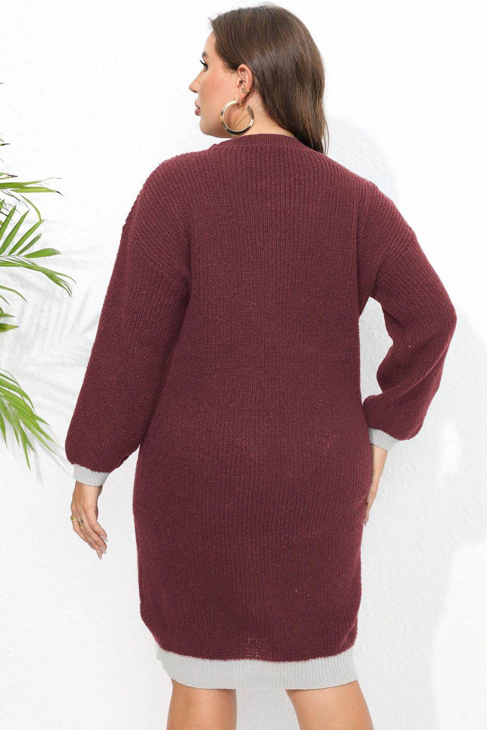 Plus Size Long Sleeve Sweater Dress for a perfect OOTD – dress to impress outfits from Amexza