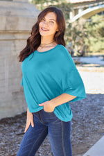 Basic Bae Full Size Round Neck Drop Shoulder T-Shirt - Amexza