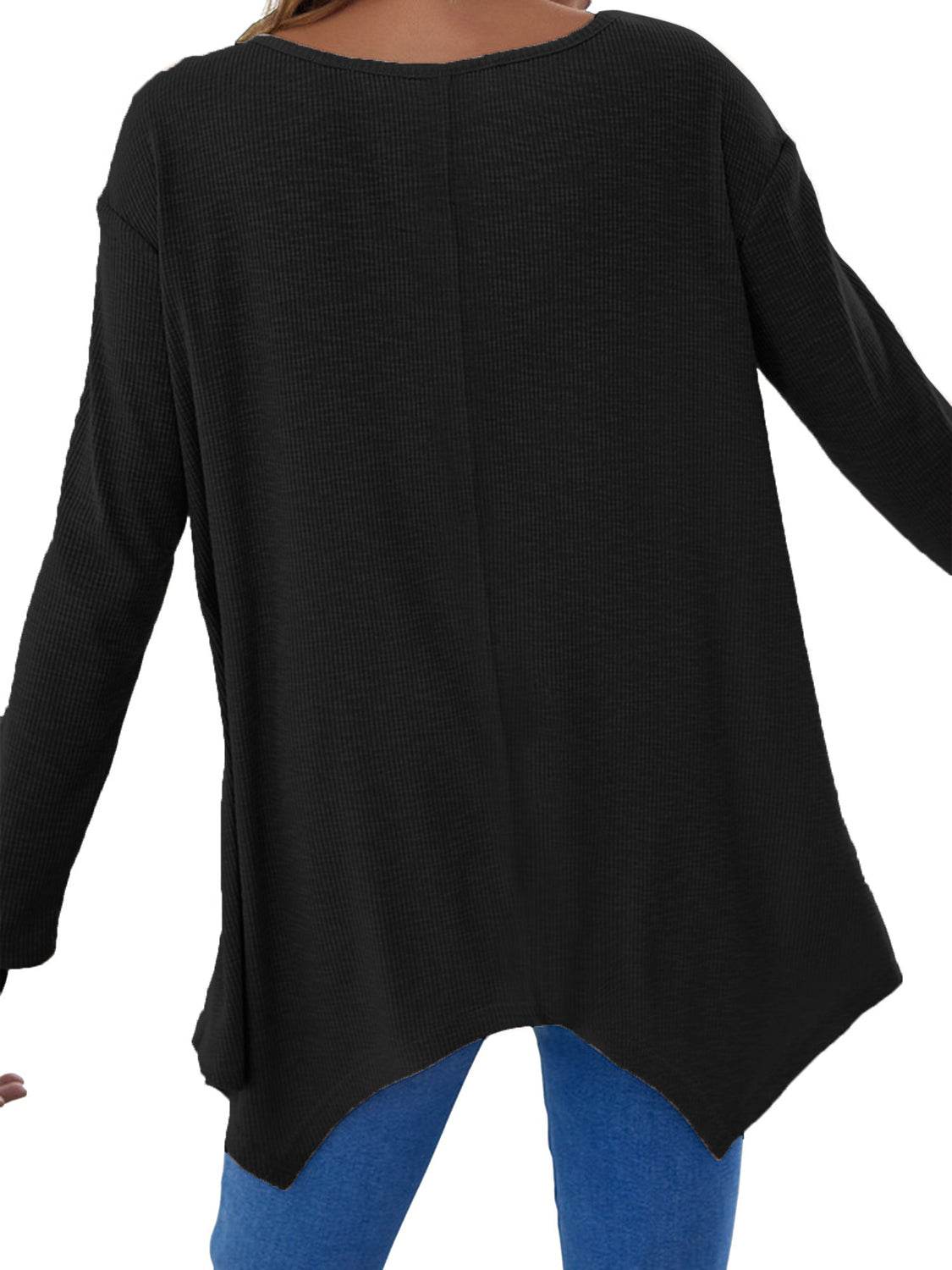 Full Size V-Neck Long Sleeve T-Shirt for a perfect OOTD – dress to impress outfits from Amexza