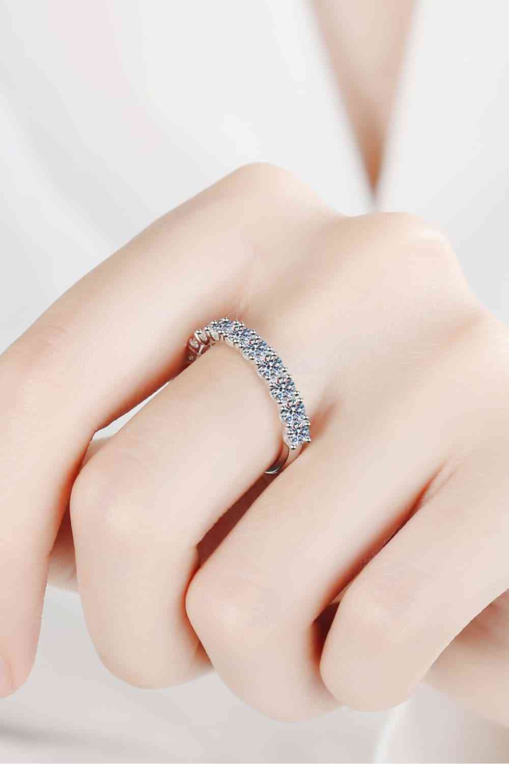 1 Carat Moissanite Half-Eternity Ring for a perfect OOTD – dress to impress outfits from Amexza