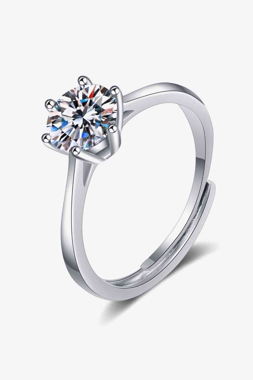 Moissanite 6-Prong Adjustable Ring for a perfect OOTD – dress to impress outfits from Amexza