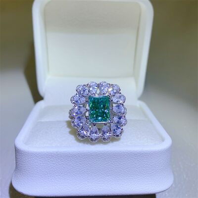 3 Carat Moissanite 925 Sterling Silver Ring Turquoise for a perfect OOTD – dress to impress outfits from Amexza