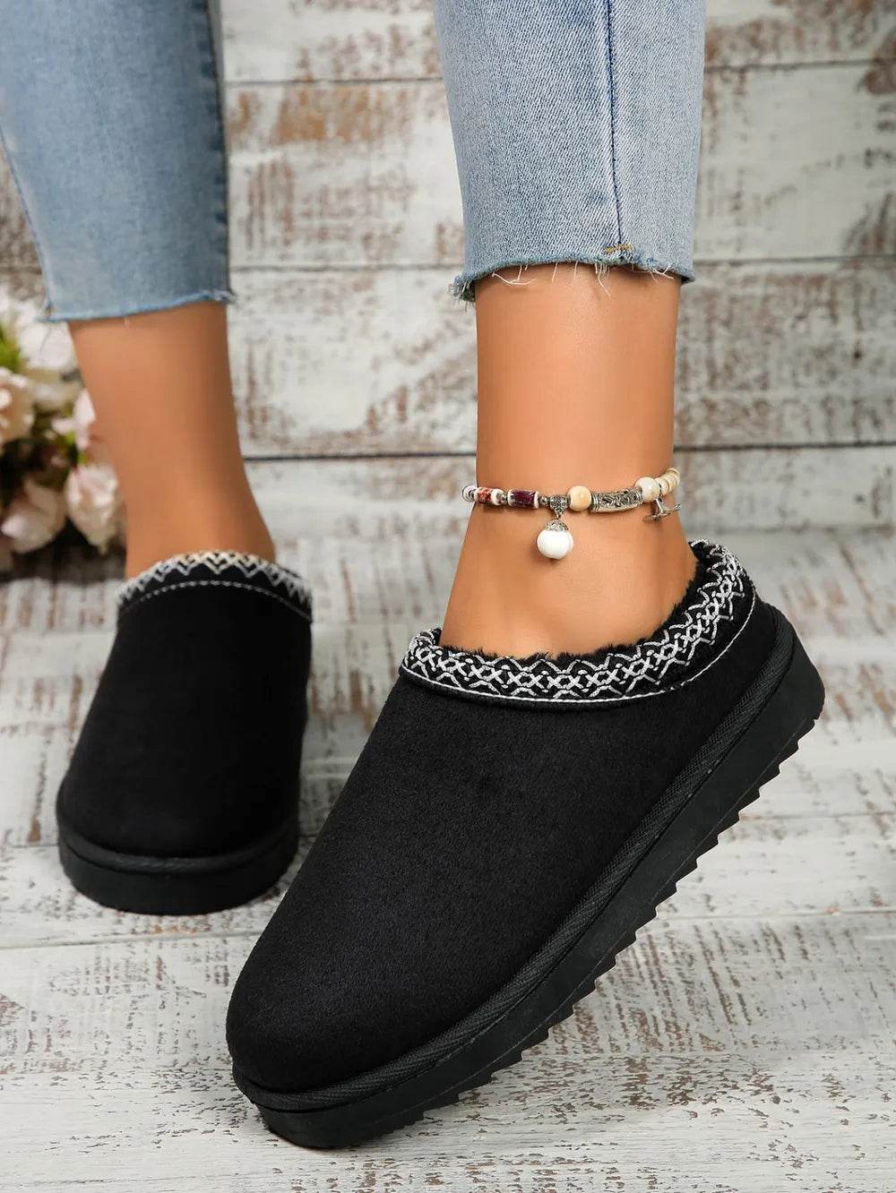 Round Toe Platform Slippers Black for a perfect OOTD – dress to impress outfits from Amexza