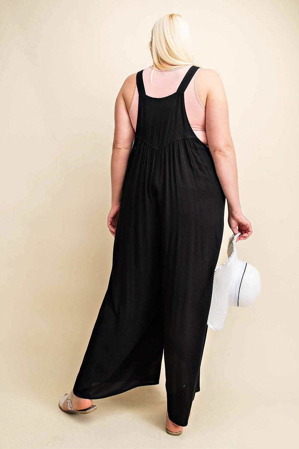 Kori America Full Size Sleeveless Ruched Wide Leg Overalls for a perfect OOTD – dress to impress outfits from Amexza