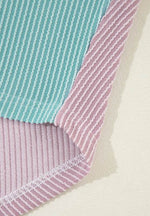 Color Block Corded Button Up Shacket - Amexza