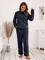 Ivy Lane Teddy Long Sleeve Top and Pants Lounge Set for a perfect OOTD – dress to impress outfits from Amexza