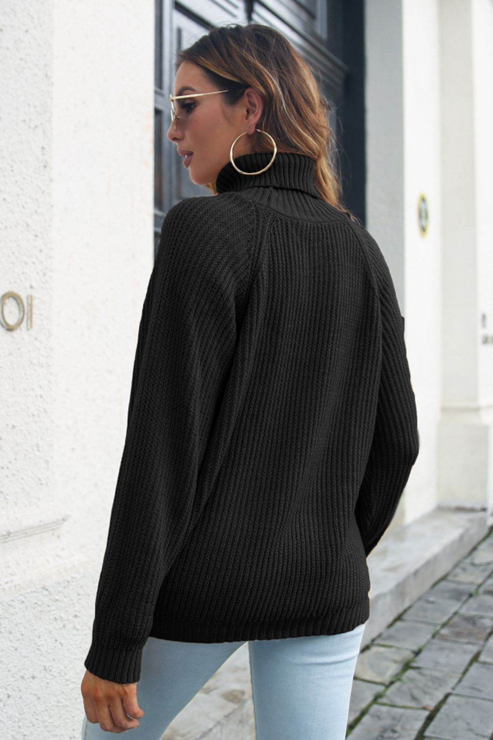 Turtleneck Rib-Knit Sweater for a perfect OOTD – dress to impress outfits from Amexza