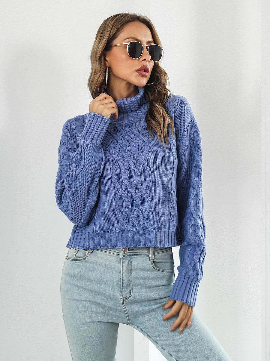 Turtleneck Dropped Shoulder Sweater for a perfect OOTD – dress to impress outfits from Amexza