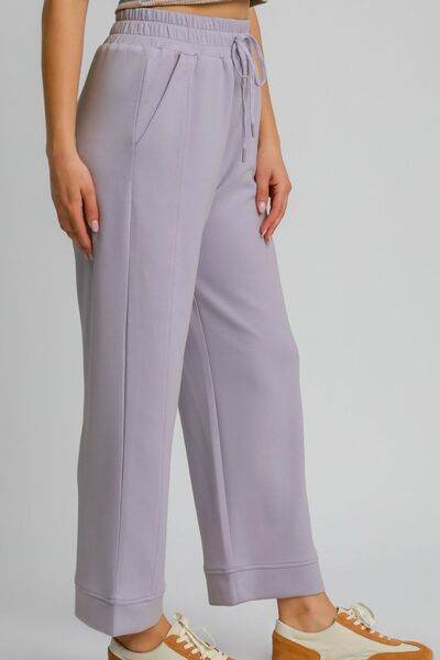 Umgee Drawstring Elastic Waist Wide Leg Pants for a perfect OOTD – dress to impress outfits from Amexza