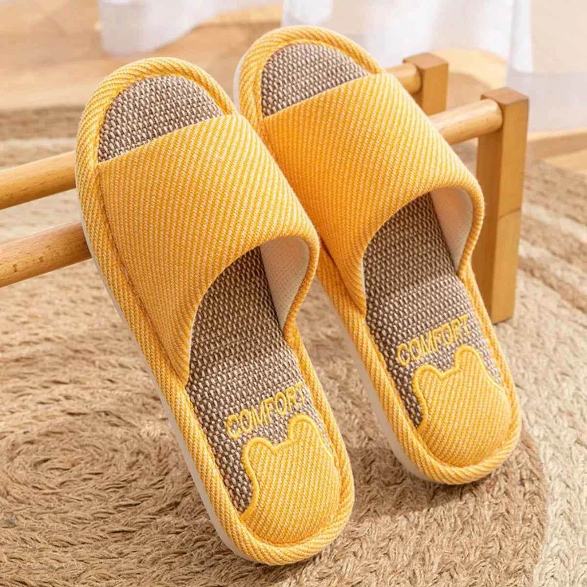 Open Toe Flats Slippers Yellow for a perfect OOTD – dress to impress outfits from Amexza