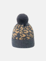 Leopard Hat with Pompom Dark Gray One Size for a perfect OOTD – dress to impress outfits from Amexza