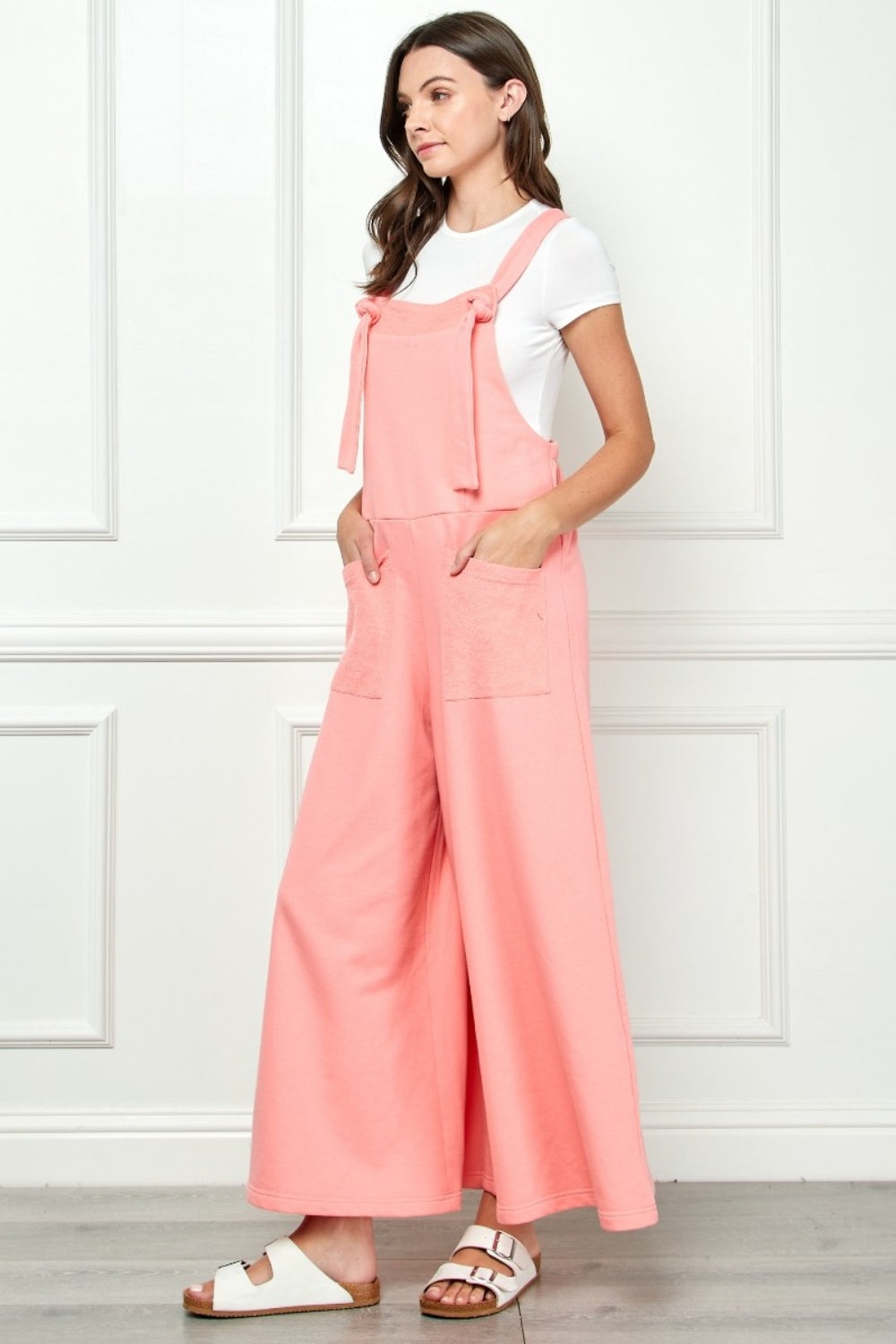 Veveret Wide Strap French Terry Overalls for a perfect OOTD – dress to impress outfits from Amexza