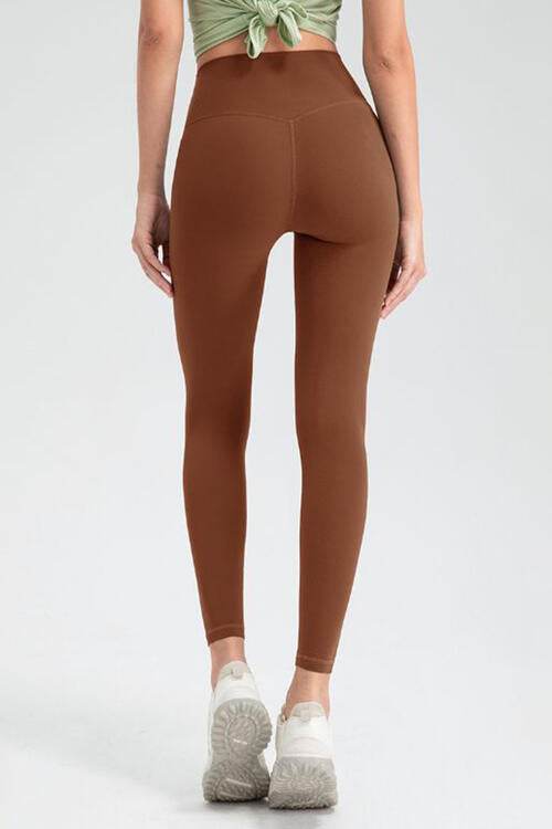 Wide Waistband High Waist Sport Leggings - Amexza