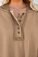 Exposed Seam Long Sleeve Hoodie for a perfect OOTD – dress to impress outfits from Amexza