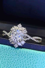 Floral 2 Carat Moissanite Crisscross Ring for a perfect OOTD – dress to impress outfits from Amexza