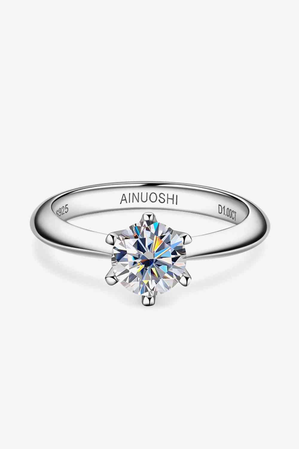 Wonderful Life 1 Carat Moissanite Platinum-Plated Ring for a perfect OOTD – dress to impress outfits from Amexza