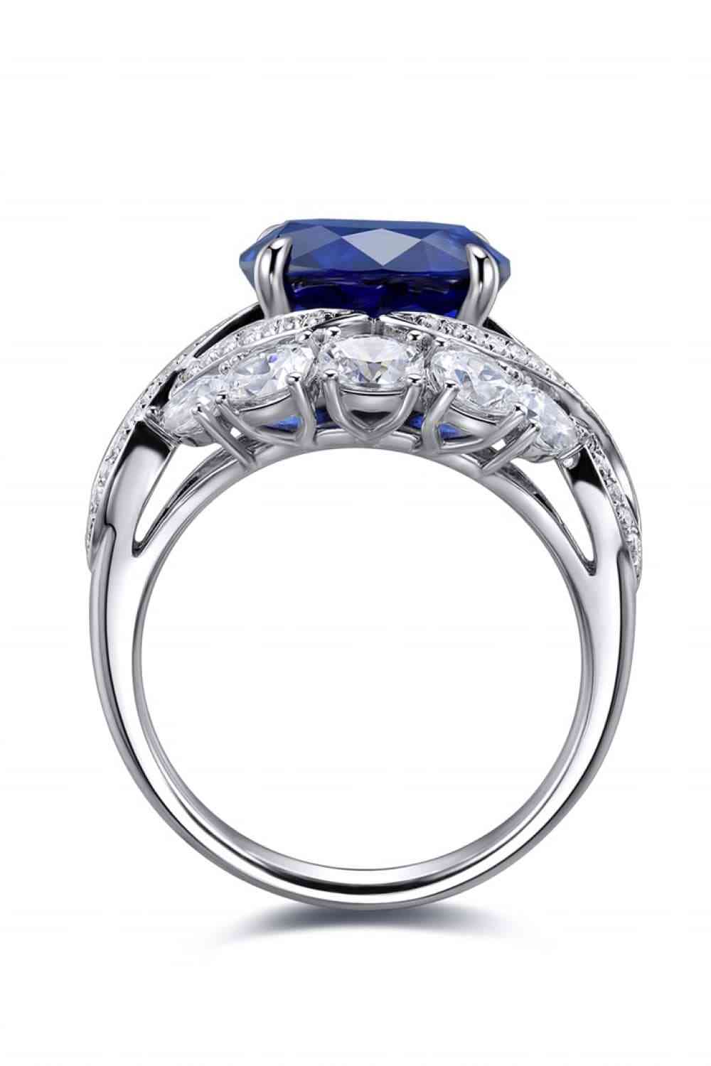 5 Carat Lab-Grown Sapphire Platinum-Plated Ring for a perfect OOTD – dress to impress outfits from Amexza