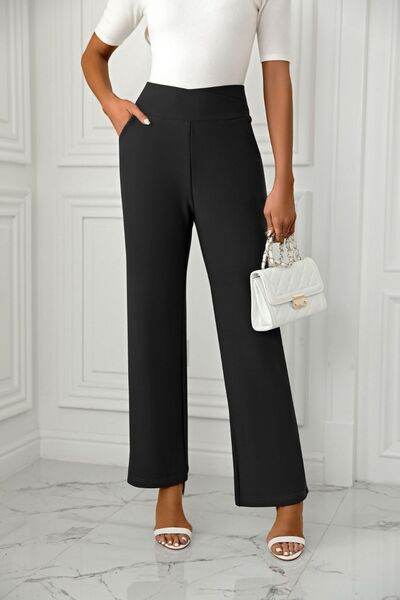 High Waist Straight Leg Pants Black for a perfect OOTD – dress to impress outfits from Amexza