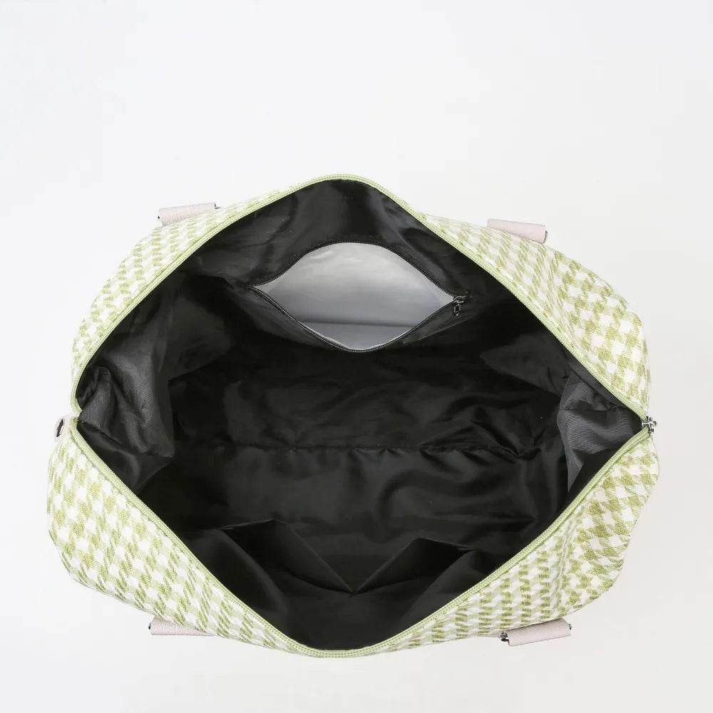 Houndstooth Canvas Travel Bag for a perfect OOTD – dress to impress outfits from Amexza