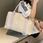 Houndstooth Canvas Travel Bag for a perfect OOTD – dress to impress outfits from Amexza