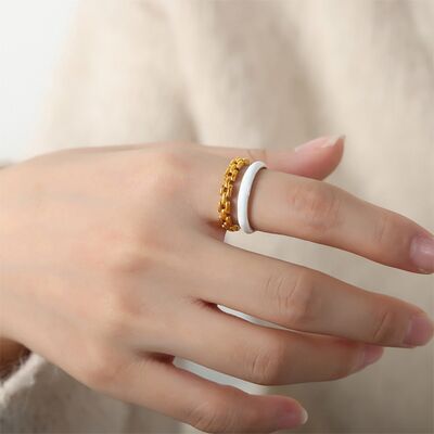 Enamel 18K Gold-Plated Open Ring for a perfect OOTD – dress to impress outfits from Amexza