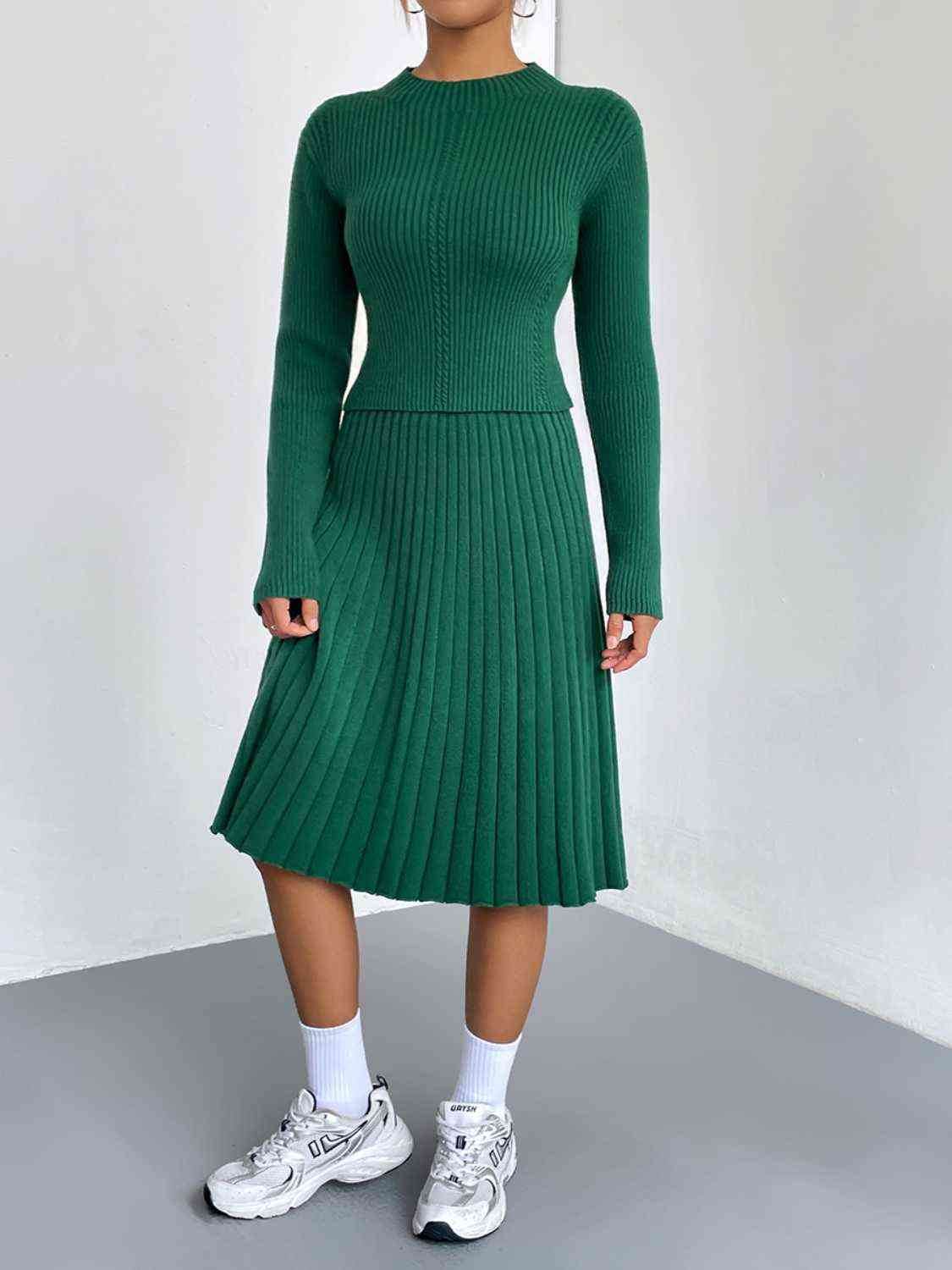 Rib-Knit Sweater and Skirt Set for a perfect OOTD – dress to impress outfits from Amexza