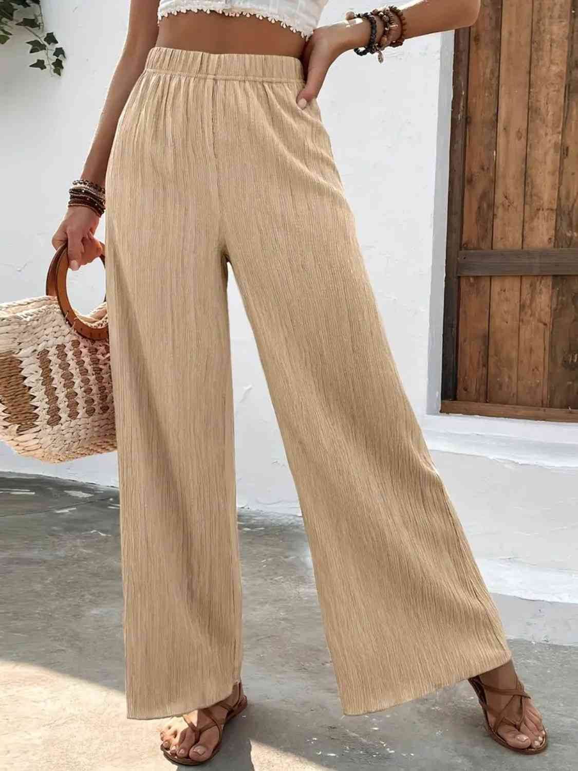 Full Size High Waist Wide Leg Pants for a perfect OOTD – dress to impress outfits from Amexza