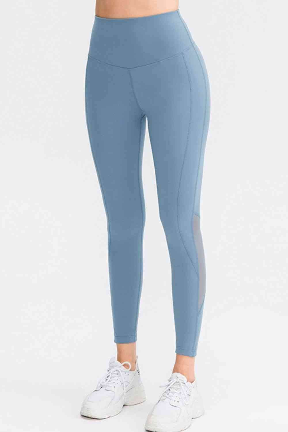 Wide Waistband Slim Fit Long Sports Pants Light Blue for a perfect OOTD – dress to impress outfits from Amexza