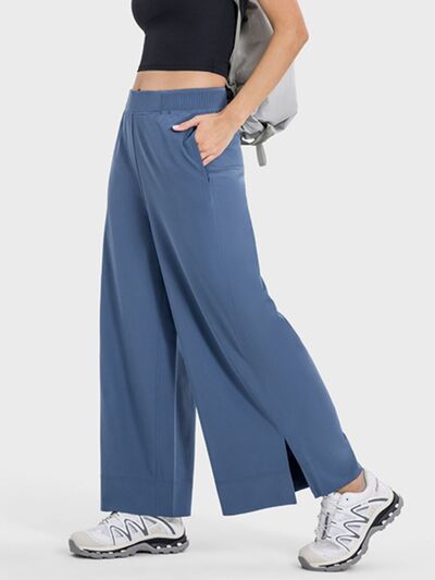 Millennia Slit Wide Leg Active Pants for a perfect OOTD – dress to impress outfits from Amexza