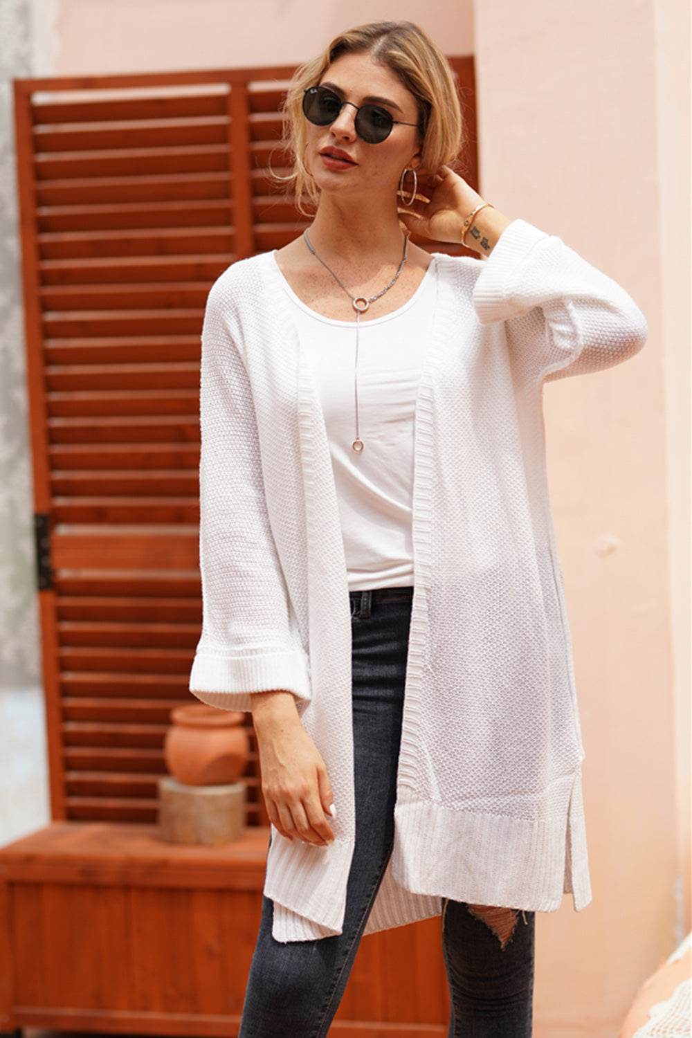 Open Front Long Sleeve Cardigan for a perfect OOTD – dress to impress outfits from Amexza