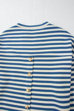 Stripe Chest Pocket Notched Top - Amexza