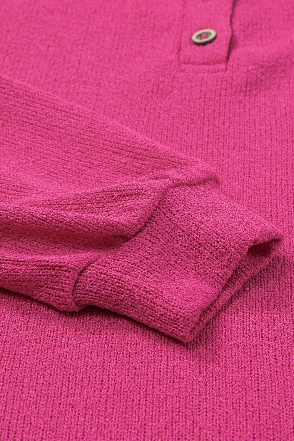 Exposed Seam Detail Henley Knit Hoodie for a perfect OOTD – dress to impress outfits from Amexza