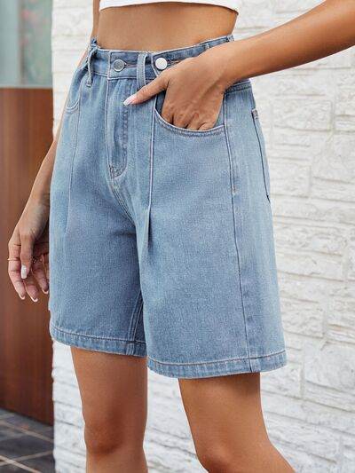 High Waist Denim Shorts with Pockets for a perfect OOTD – dress to impress outfits from Amexza