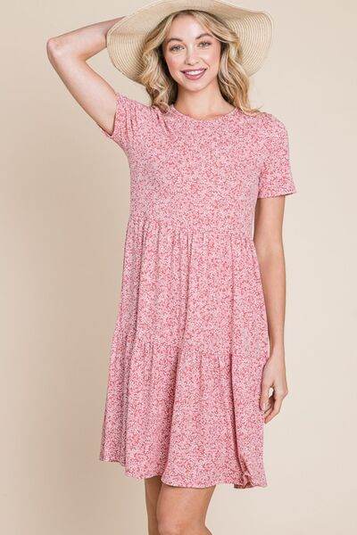 BOMBOM Printed Short Sleeve Mini Dress for a perfect OOTD – dress to impress outfits from Amexza