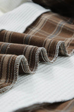 Waffle Knit Plaid Long Sleeve Kangaroo Pocket Hoodie for a perfect OOTD – dress to impress outfits from Amexza