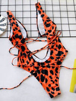 Lace-Up Backless Plunge One-Piece Swimwear for a perfect OOTD – dress to impress outfits from Amexza