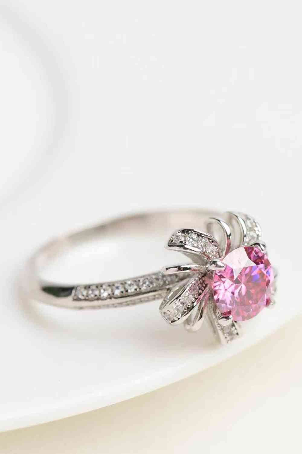 1 Carat Moissanite Flower-Shaped Ring for a perfect OOTD – dress to impress outfits from Amexza