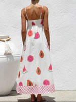 Printed Square Neck Maxi Cami Dress
