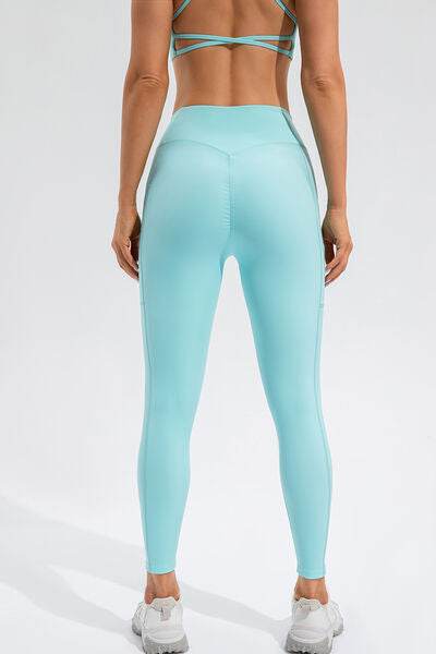 High Waist Active Leggings with Pockets - Amexza