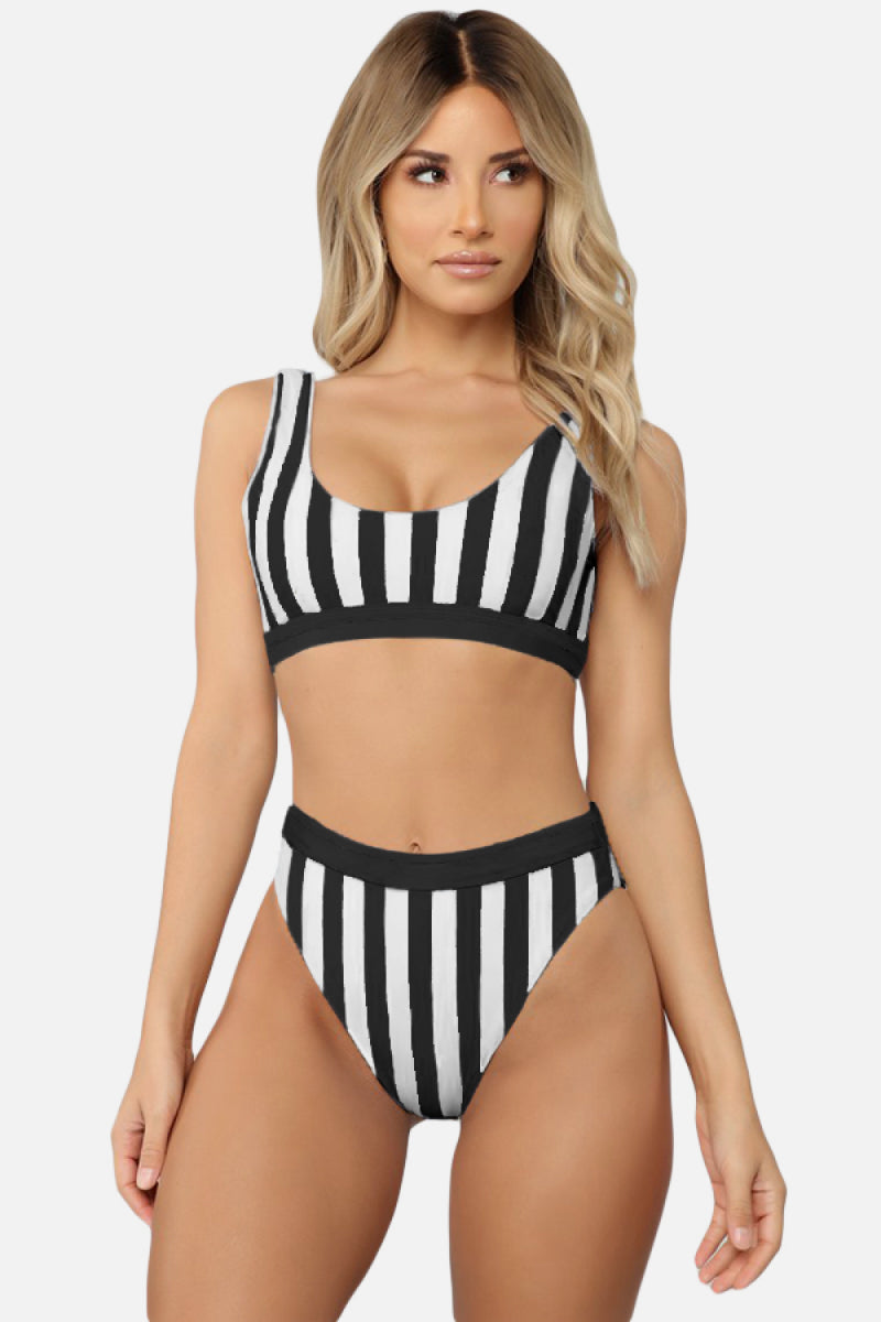 Striped Tank High Waist Bikini for a perfect OOTD – dress to impress outfits from Amexza