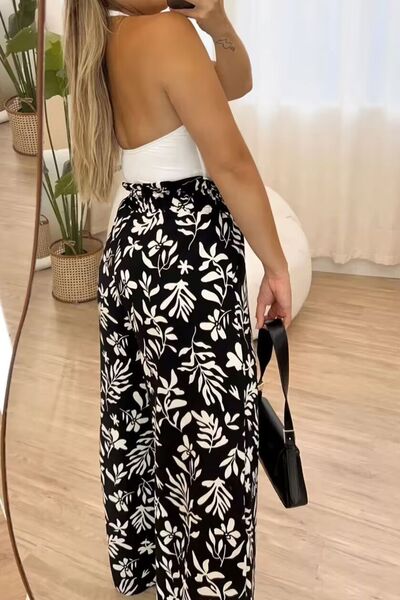 Full Size Printed High Waist Wide Leg Pants for a perfect OOTD – dress to impress outfits from Amexza