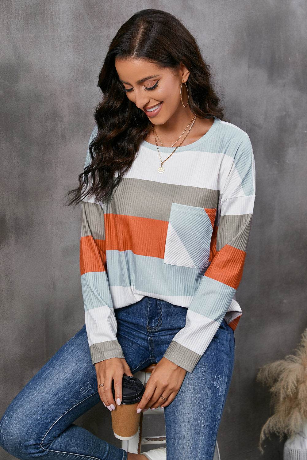 Wide Stripe Top with Pocket for a perfect OOTD – dress to impress outfits from Amexza