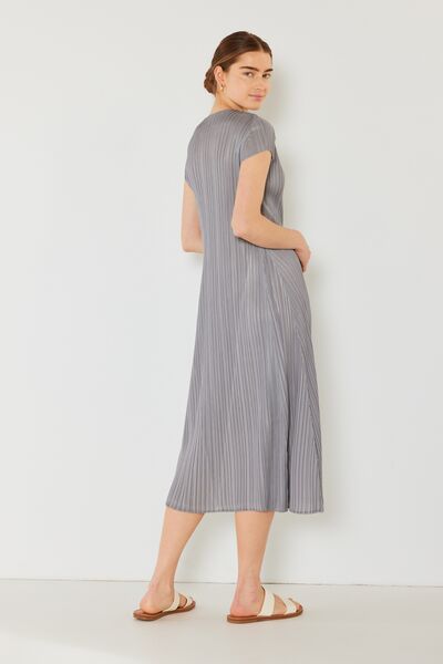 Marina West Swim Pleated Cap Sleeve A-Line Dress for a perfect OOTD – dress to impress outfits from Amexza