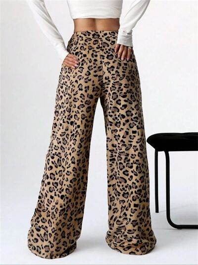 Leopard Wide Leg Plush Pants for a perfect OOTD – dress to impress outfits from Amexza