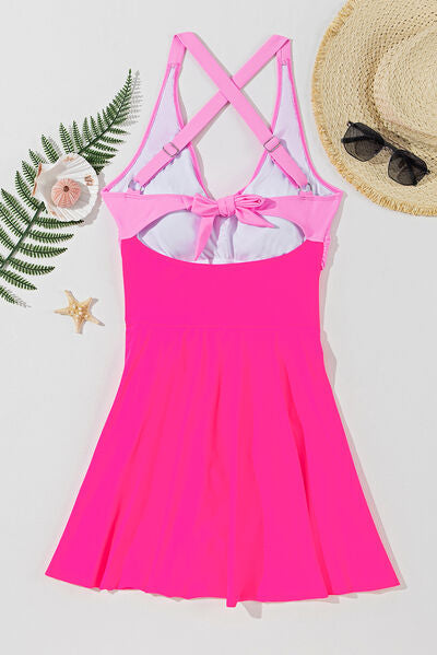 Crisscross V-Neck One-Piece Swimwear for a perfect OOTD – dress to impress outfits from Amexza