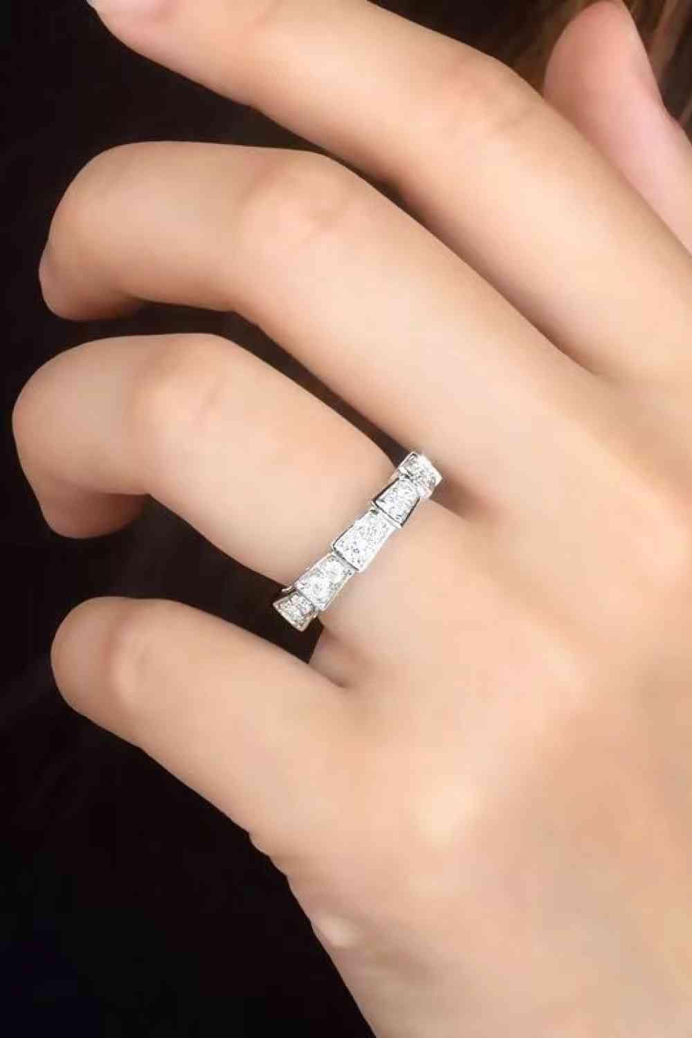 Shiny 3 Carat Moissanite Platinum-Plated Ring for a perfect OOTD – dress to impress outfits from Amexza