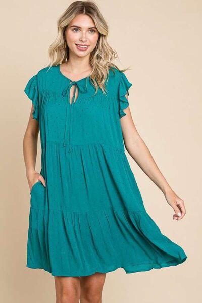 Culture Code Ruffle Cap Sleeve Tiered Dress Lotus Green for a perfect OOTD – dress to impress outfits from Amexza