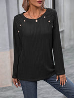 Round Neck Long Sleeve T-Shirt - Amexza